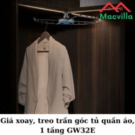 Giá Xoay, Treo Trần Góc Tủ Quần Áo, 1 Tầng GW32E