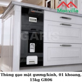 Thùng Gạo Mặt Gương/Kính, 01 Khoang, 15kg GR06