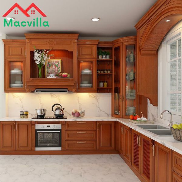 Tủ bếp gỗ tự nhiên