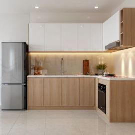 Tủ bếp gỗ công nghiệp